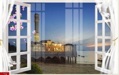 Download file File tranh gốc cửa sổ 3D CS2718 (gốc) in mica ốp bếp