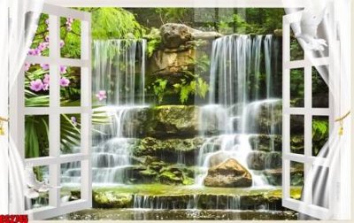 File tranh gốc in trần nhà File tranh gốc cửa sổ 3D CS2745 3D