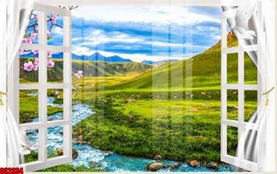 File PSD File tranh gốc cửa sổ 3D CS2834 (bản gốc) độ phân giải cao