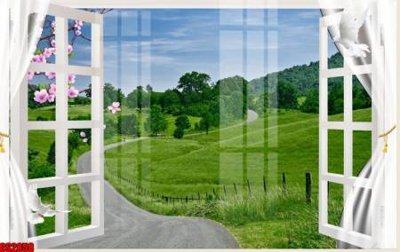 File in trần File tranh gốc cửa sổ 3D CS2858 (bản gốc) phong cảnh