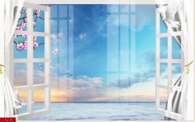 File in mica File tranh gốc cửa sổ 3D CS2875 (bản gốc) siêu trong