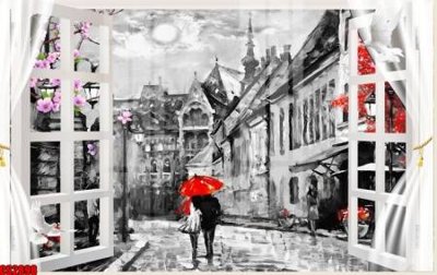 File PSD File tranh gốc cửa sổ 3D CS2898 (gốc) nhiều lớp (multi-layer)