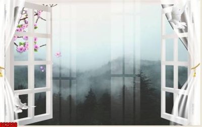 File ảnh File tranh gốc cửa sổ 3D CS2936 (gốc) cho trang trí nội thất