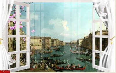 File PSD File tranh gốc cửa sổ 3D CS2956 (nguyên bản) cho thiết kế