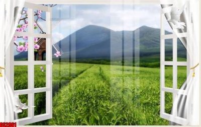 Tải file File tranh gốc cửa sổ 3D CS2961 (gốc) chủ đề hoa sen