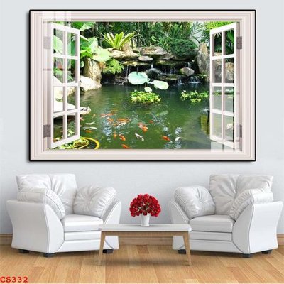 File tranh File gốc cửa sổ 3D CS332 (file gốc) chủ đề phong thủy