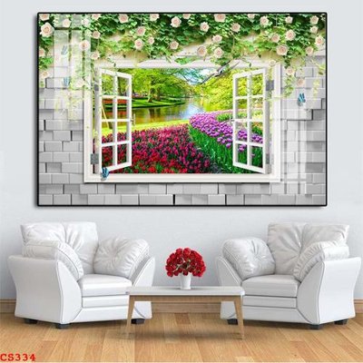 File ảnh File gốc cửa sổ 3D CS334 (gốc) in decal dán tường