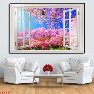 File tranh gốc File gốc cửa sổ 3D CS359 chủ đề hiện đại
