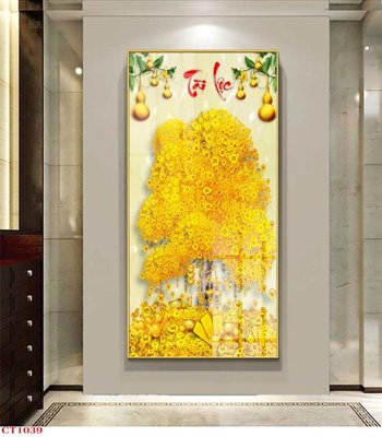 Tải file File tranh cây tiền tài lộc CT1039 (ảnh gốc) in tráng gương