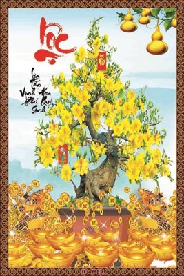 File in mica File tranh tài lộc CT11 (bản gốc) làm vách ngăn