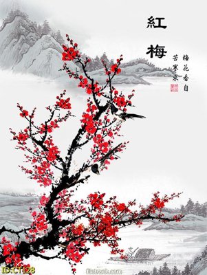 File in ấn cao cấp File cành đào CT128 (file gốc)