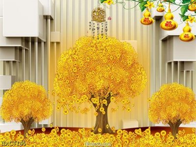 File gốc File tranh cây tiền CT146 (ảnh chi tiết) để in ấn