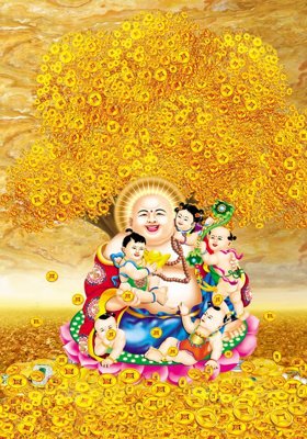 Tải file File tranh cây tiền tài lộc CT1547 (ảnh gốc) in gạch 3D