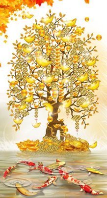 Tải file File tranh cây tiền tài lộc CT1548 (gốc) làm file tranh quảng cáo