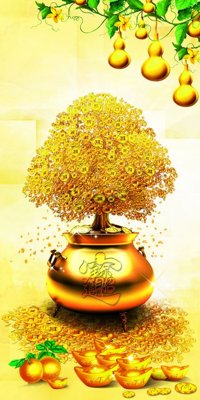 File gốc File tranh cây tiền tài lộc CT1550 (dành cho trang trí nội thất)