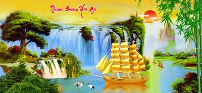 File tranh File tranh cây tiền tài lộc CT1654 (gốc) phong cách tối giản