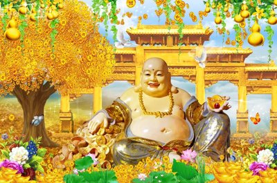 File gốc File tranh cây tiền tài lộc CT1686 (in 3D) nghệ thuật