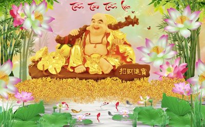 File PSD File tranh cây tiền tài lộc CT1705 (gốc) nhiều lớp (multi-layer)