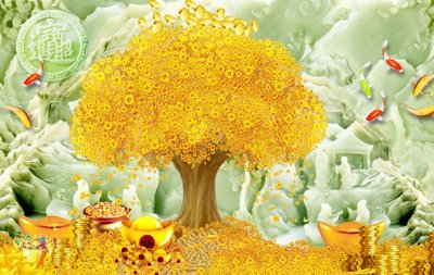 File gốc in ấn File tranh cây tiền tài lộc CT1716 chuẩn màu CMYK