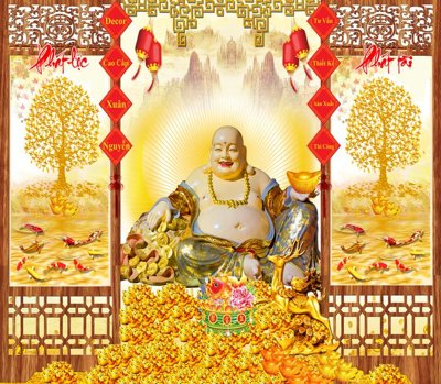 Download file gốc File tranh cây tiền tài lộc CT1735 (in lụa) cao cấp