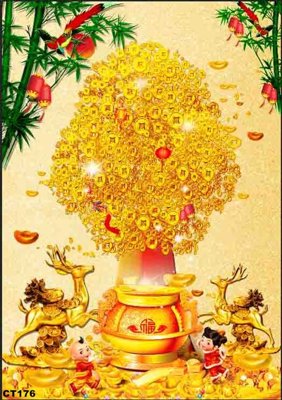 File gốc File tranh cây tiền CT176 (phiên bản chuẩn) để in ấn