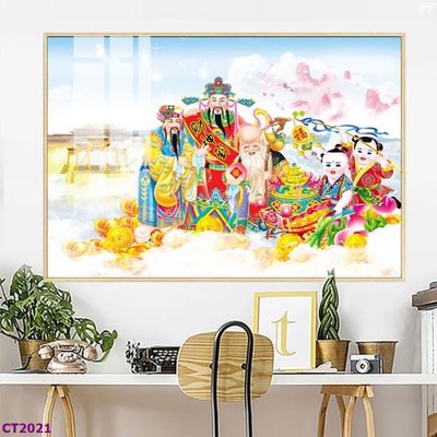 File gốc File tranh cây tiền tài lộc hoa đào tết CT2021 (in tráng gương) ốp tường