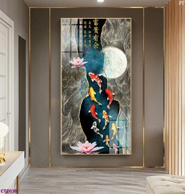 File tranh File tranh cây tiền tài lộc hoa đào tết CT2030 (gốc) phong cách tối giản