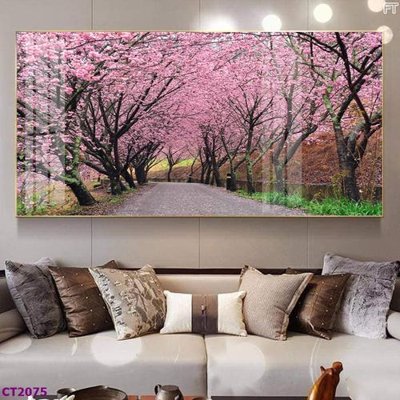 File gốc File tranh cây tiền tài lộc hoa đào tết CT2075 (trang trí) phòng làm việc