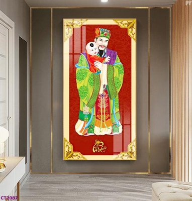 File tranh File tranh cây tiền tài lộc hoa đào tết CT2087 (file gốc) chủ đề phong thủy