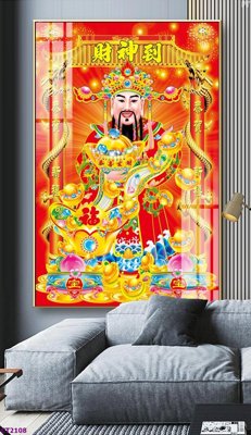 File ảnh File tranh cây tiền tài lộc hoa đào tết CT2108 (gốc) cho trang trí nội thất