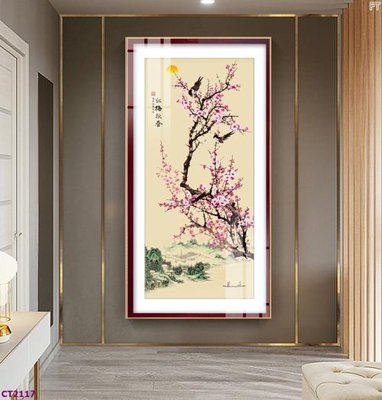 Mua file ảnh gốc File tranh cây tiền tài lộc hoa đào tết CT2117 (chất lượng cao)