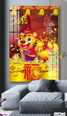 File in ấn cao cấp File tranh cây tiền tài lộc hoa đào tết CT2146 (file gốc)