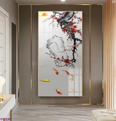 File in ấn File tranh cây tiền tài lộc hoa đào tết CT2157 (bản gốc) sắc nét