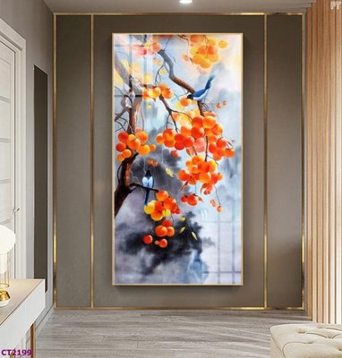 File tranh File tranh cây tiền tài lộc hoa đào tết CT2199 (ảnh gốc) độc quyền