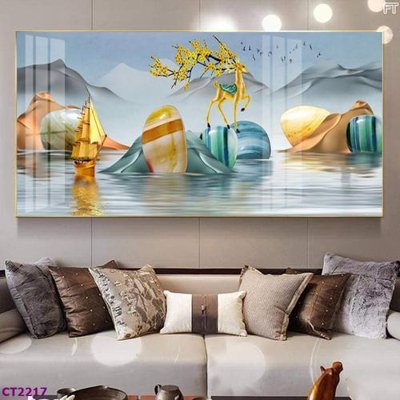 Tải file gốc File tranh cây tiền tài lộc hoa đào tết CT2217 (bản PSD) còn layer