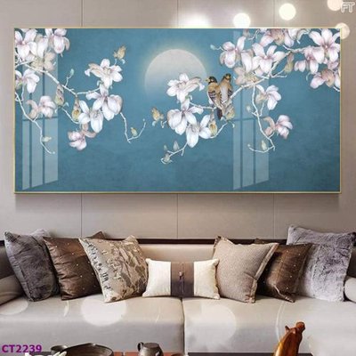 File tranh File tranh cây tiền tài lộc hoa đào tết CT2239 (bản gốc) trang trí văn phòng