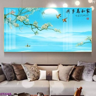 File tranh gốc File tranh cây tiền tài lộc hoa đào tết CT2245 (bản quyền) Filetranh.com