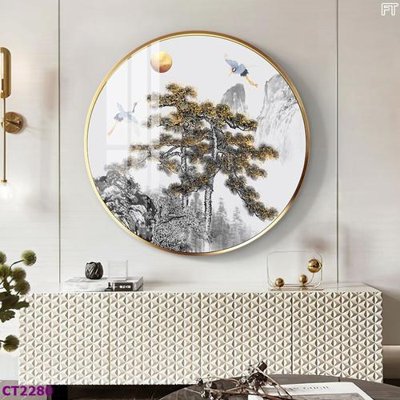 File ảnh File tranh cây tiền tài lộc hoa đào tết CT2280 (gốc) dùng in Pano