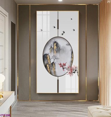 File tranh gốc PSD File tranh cây tiền tài lộc hoa đào tết CT2296 còn nguyên layer