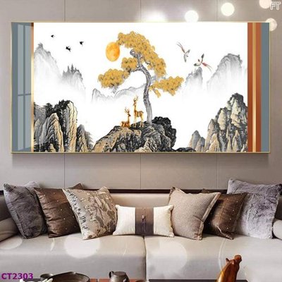 File gốc File tranh cây tiền tài lộc hoa đào tết CT2303 (PSD/TIFF) độ phân giải cao