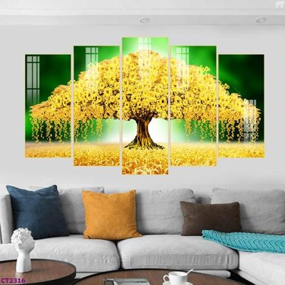 File tranh File tranh cây tiền tài lộc hoa đào tết CT2316 (gốc) chủ đề con người