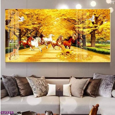 File tranh File tranh cây tiền tài lộc hoa đào tết CT2323 (ảnh gốc) in trần 3D