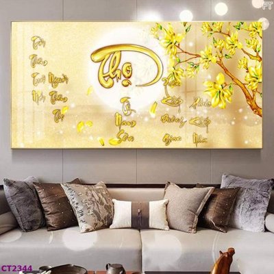 File ảnh File tranh cây tiền tài lộc hoa đào tết CT2344 (gốc) dùng in Pano