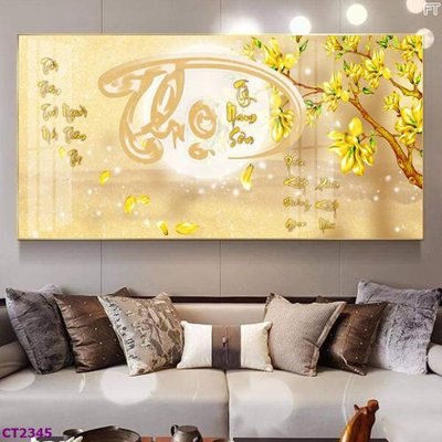 Chi tiết file gốc File tranh cây tiền tài lộc hoa đào tết CT2345 (cho in tráng gương)