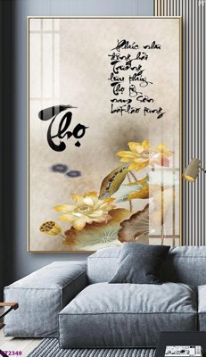 Tải file File tranh cây tiền tài lộc hoa đào tết CT2349 (gốc) làm tranh treo tường