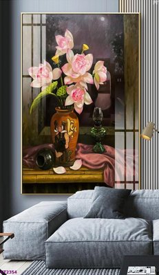 File gốc File tranh cây tiền tài lộc hoa đào tết CT2354 (in mica) cắt laser