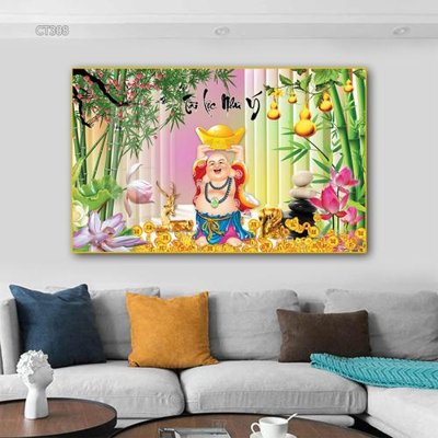 File tranh Tranh thần tài cây tiền CT308 (bản gốc) trang trí văn phòng