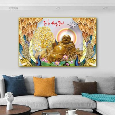 Download file gốc Tranh thần tài cây tiền CT312 (in lụa) nghệ thuật