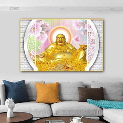 File gốc Tranh thần tài cây tiền CT317 (chủ đề hiện đại) trang trí