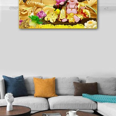 File tranh gốc Tranh thần tài cây tiền CT327 chủ đề hiện đại